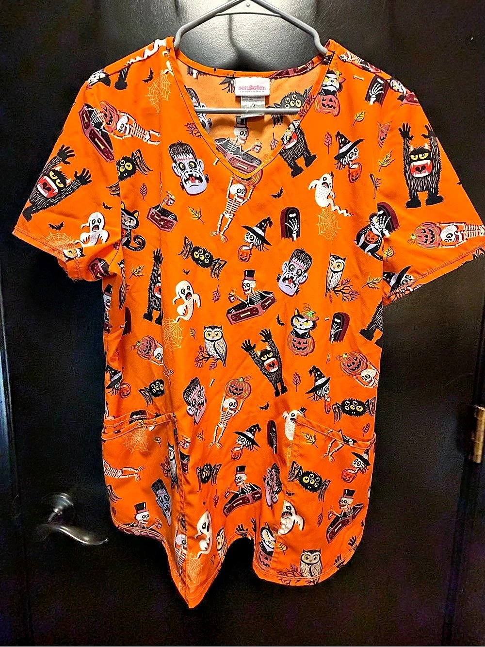 Scrubstar Halloween Print Short Sleeve Tee Large